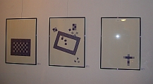 drei Collagen von Charlotte Esch in der Ausstellung