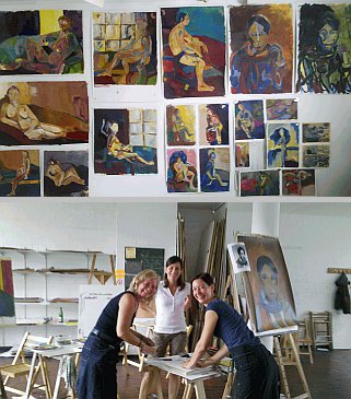 Die Arbeiten von Charlotte Esch mit drei Teilnehmerinnen